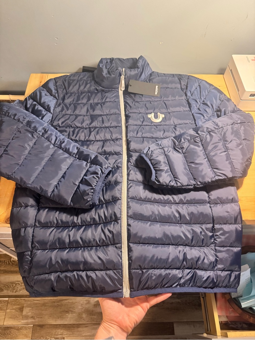 True Religion Navy Blue Quilted Puffer Jacket